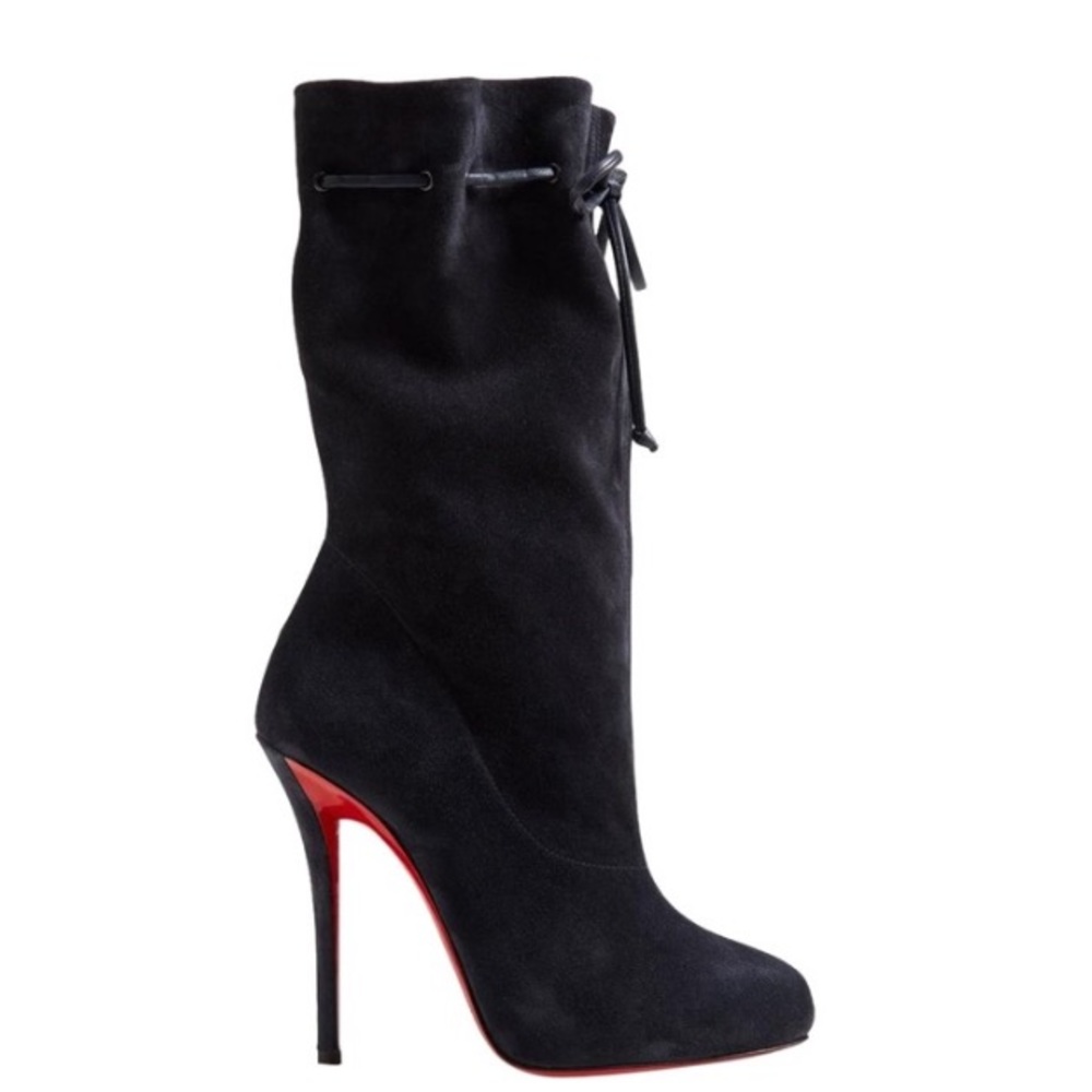 NEW NIB Christian Louboutin Dark Navy 'valentine' Suede Boots/Booties 39